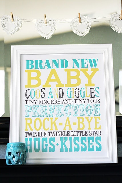 Free Baby Subway Art print on { lilluna.com } Cute decor Idea or give as a gift!!