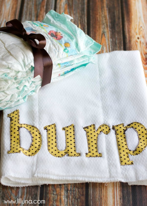 How to make these DIY BURP Cloths for Baby! Super cute and easy and a great gift idea!