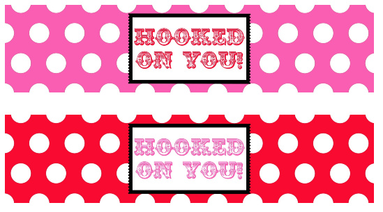 Hooked on You Printable Tags 3.5 X 2 Valentine 