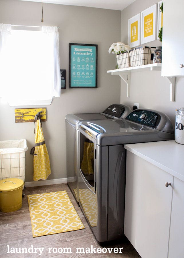 Beautiful Laundry Room Makeover on { lilluna.com } Great ideas to help inspire your own creativity!