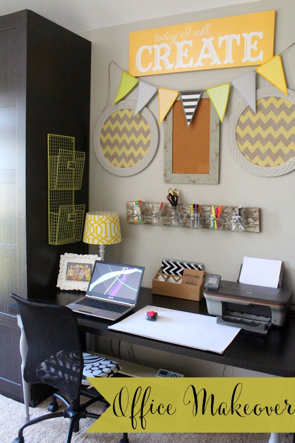 Super cute and easy Office Makeover { lilluna.com } Great ideas to help inspire your own makeover!