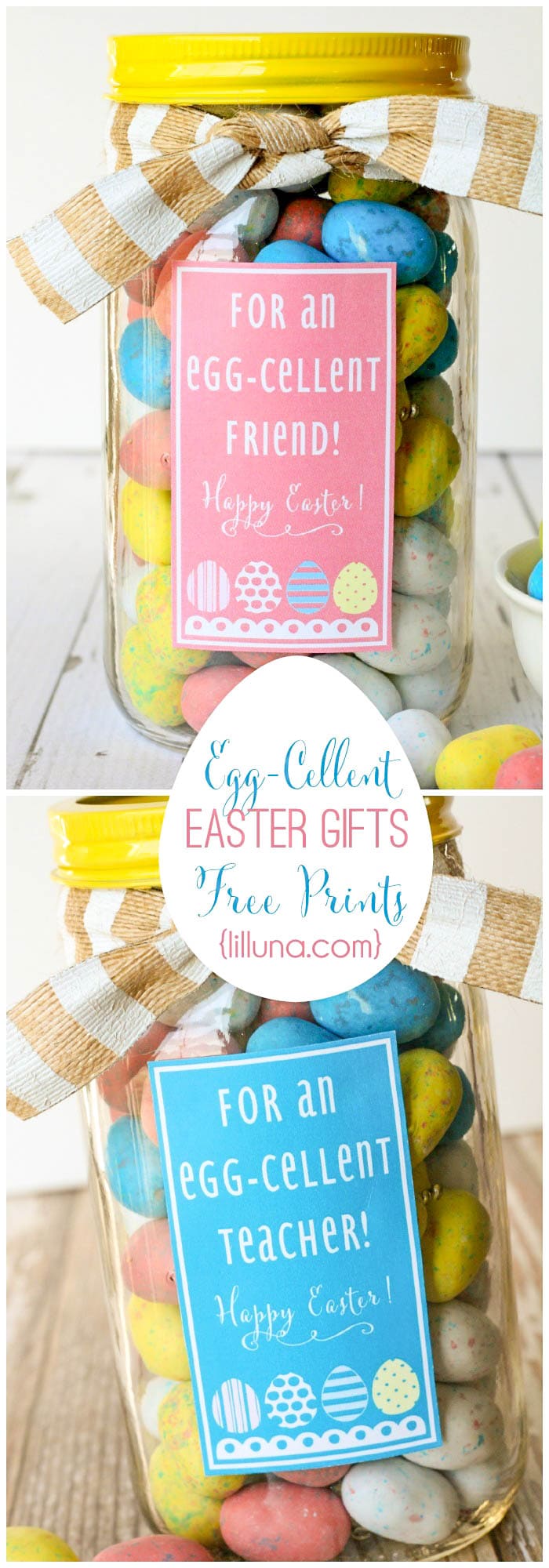 Egg-Cellent Easter Gift Ideas - cute and inexpensive! { lilluna.com } Just fill with your fav Easter treat!