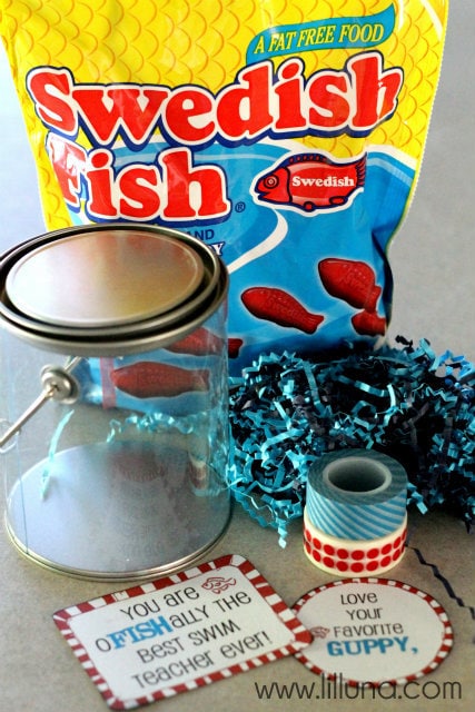 Swim Teacher Appreciation Gift!! Inexpensive, but cute idea!!