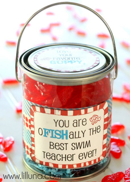 Swim Teacher Appreciation Gift!! Inexpensive, but cute idea!!