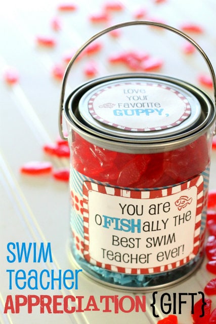 Swim Teacher Appreciation Gift!! Inexpensive, but cute idea!!