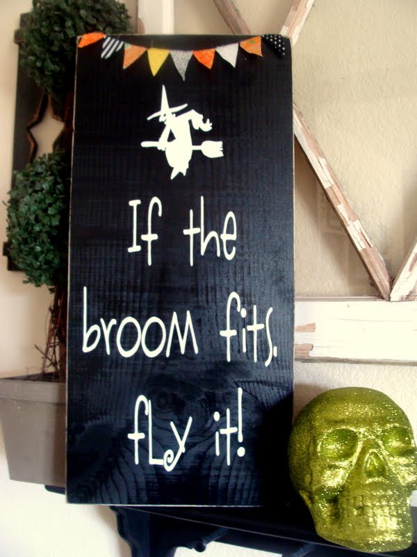 If the Broom Fits Sign Tutorial!! All you need is your vinyl and wood and some paint!