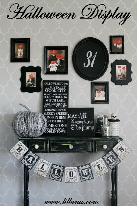 Halloween Gallery Wall! Great prints and ideas for the perfect Halloween display!