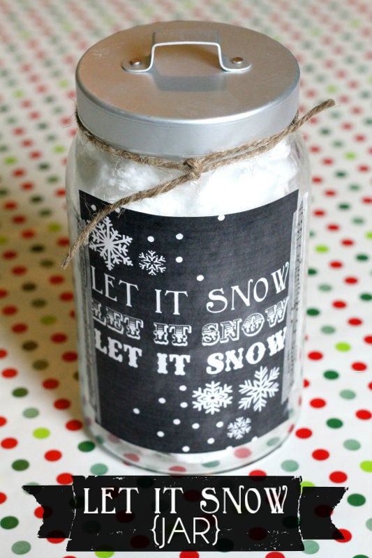 Let it Snow Print & Jar!! Fill with cotton candy, add the label & you have a cute little gift!