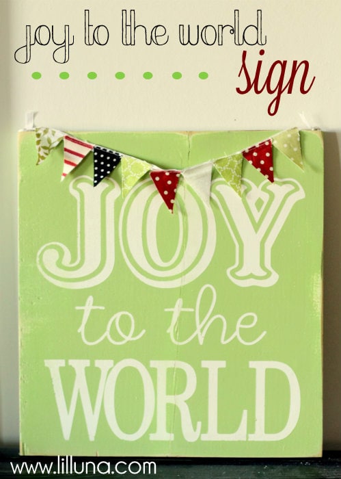 Joy to the World Sign Tutorial!! This is such a cute and easy sign to make! Supplies include wood, vinyl, paint, and fabric pieces!
