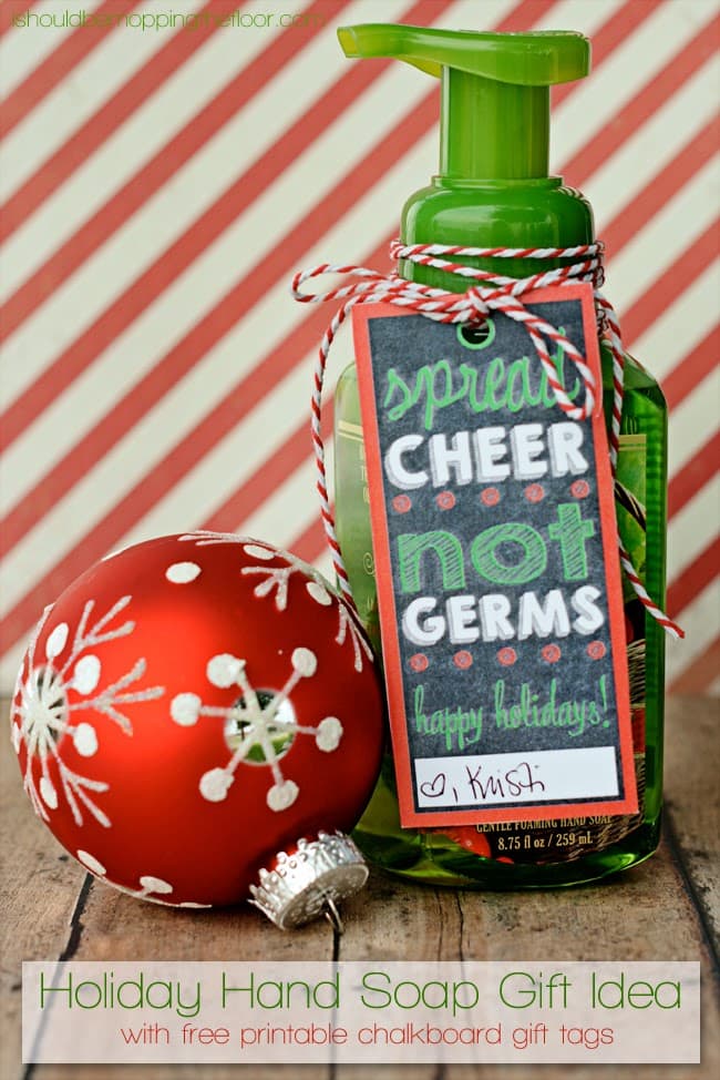 Cute Christmas Soap Gift with free printable tags - { lilluna.com } Love this inexpensive & cute idea!