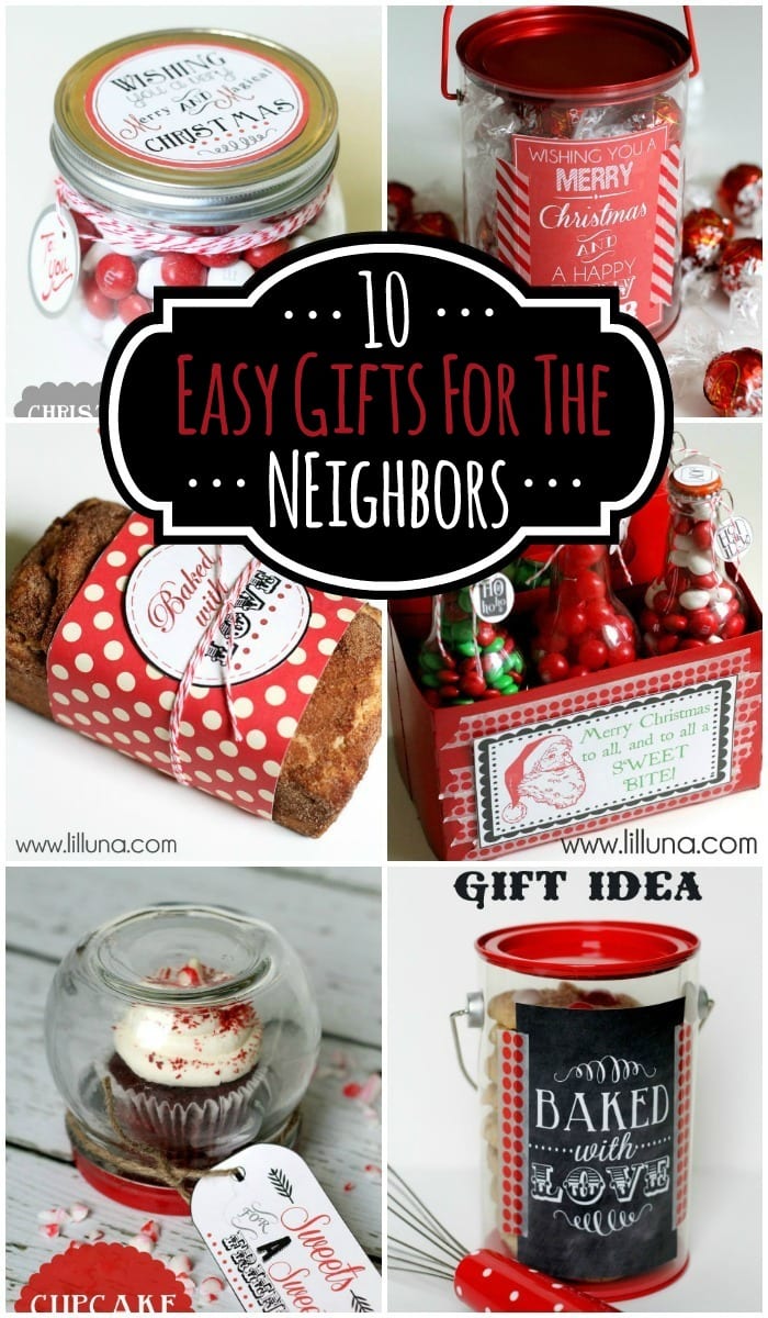10 Easy Neighbor Gifts - Cute & simple ideas for neighborhood gifts during the holiday season! { lilluna.com }