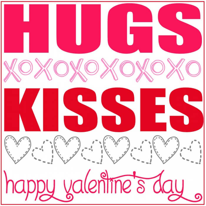 Valentine's HUGS and KISSES Jar Gift - Free printable label on { lilluna.com }