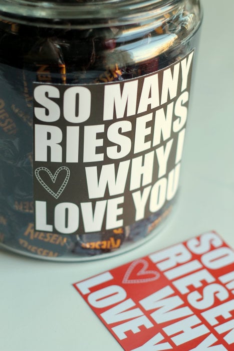 Valentine's Gift idea - so many RIESENS why I love you! Free print on { lilluna.com }