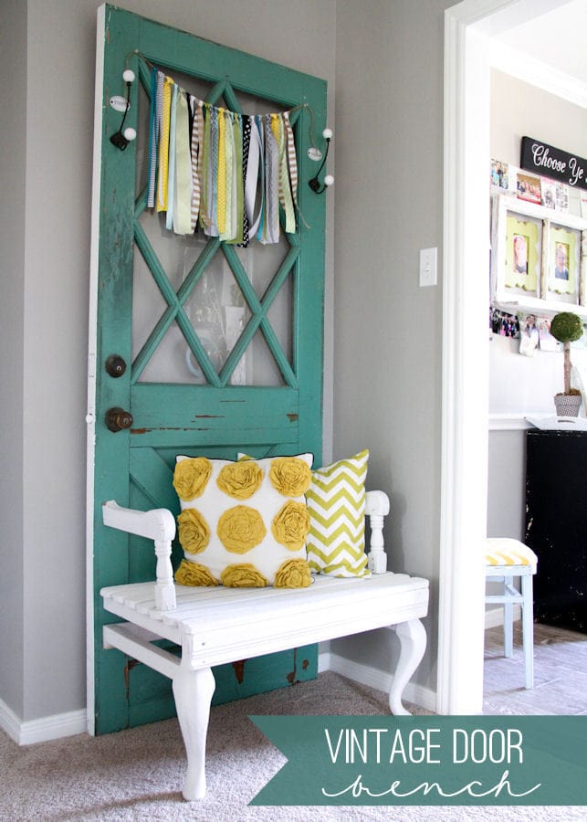 Beautiful Vintage Door Bench tutorial { lilluna.com } Few supplies needed to make this super cute door bench!!