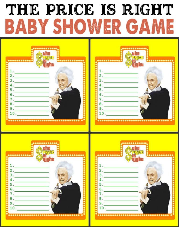 The Price is Right Baby Shower Game - too funny! Free prints on { lilluna.com }