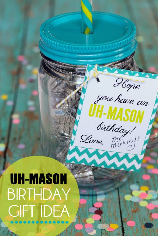 Uh-MASON Gift idea. So cute and with free printable tags! { lilluna.com }