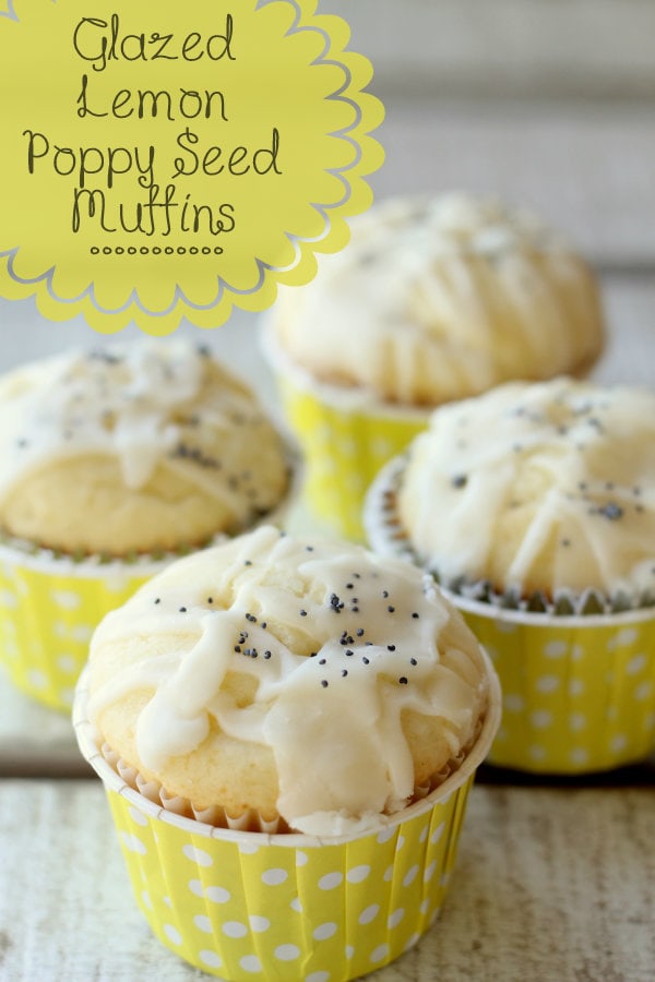 Glazed Lemon Poppy Seed Muffins on { lilluna.com } Moist and delicious with the yummiest glaze!