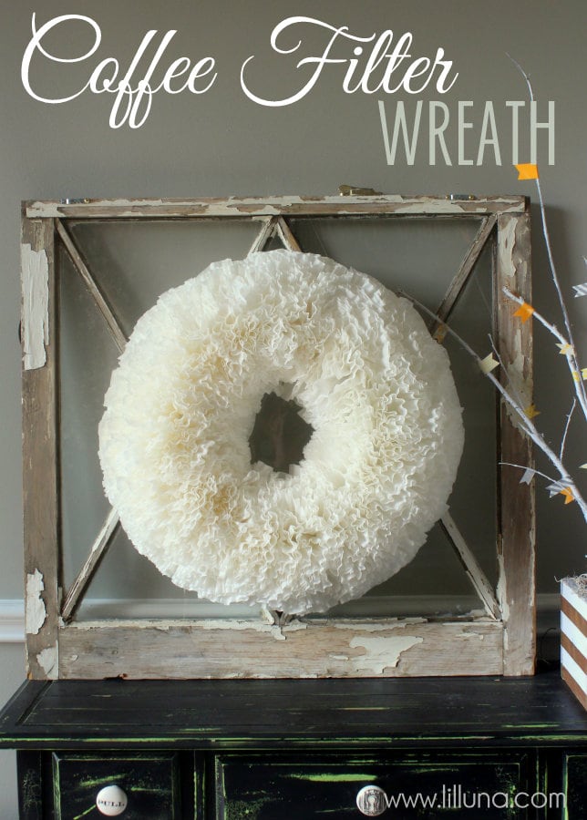 White Coffee Filter Wreath