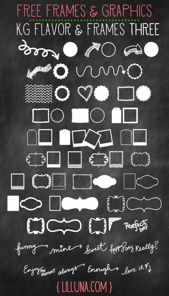 CUTE and FREE Frames & Graphics to use in your designs. So many uses!!