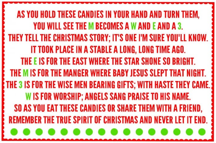 M&Ms Christmas Prayer