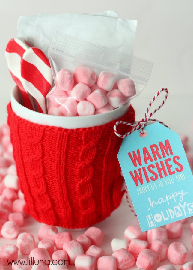 Hot Cocoa Gift idea with free tags - CUTE! This is an inexpensive, but thoughtful gift!