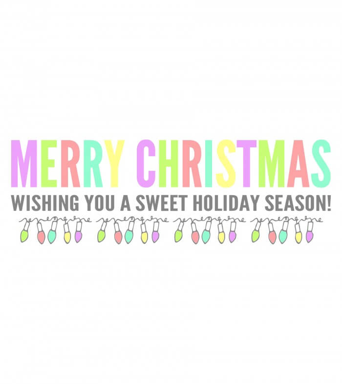 Merry Christmas Candy Bar Wrapper WHITE -rainbow print