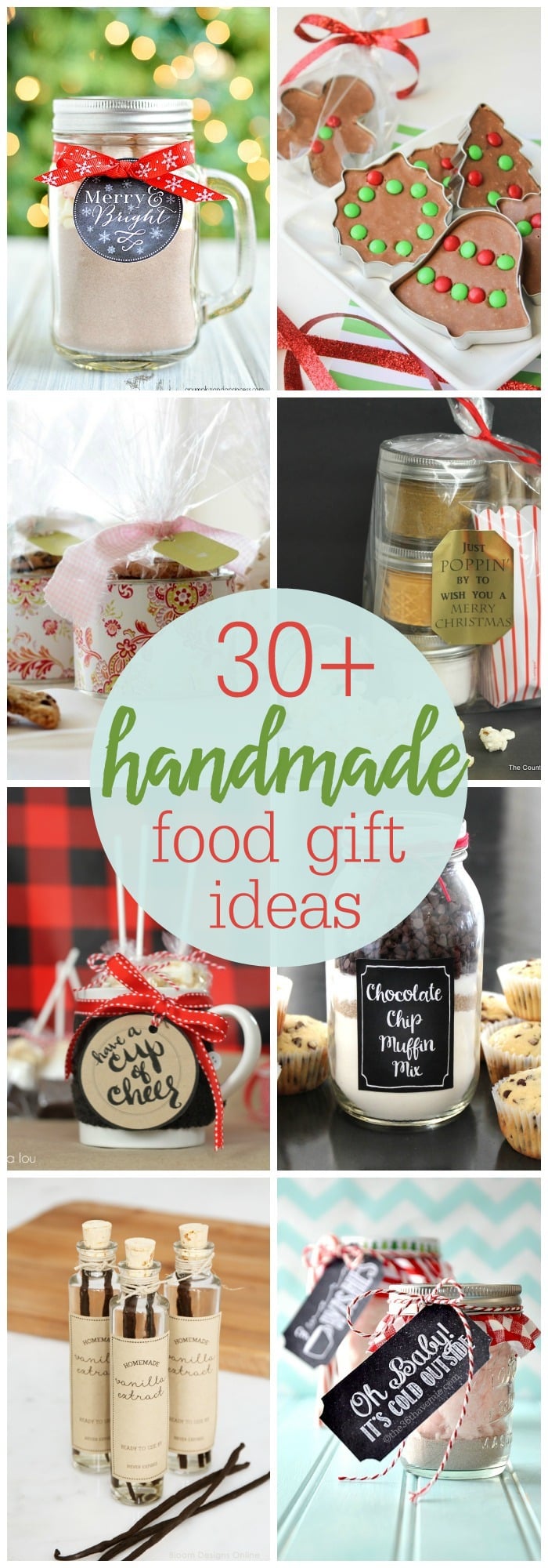 30+ Handmade Food Gift Ideas - so many simple, cute and inexpensive gift ideas to make and give to friends, family and neighbors. 