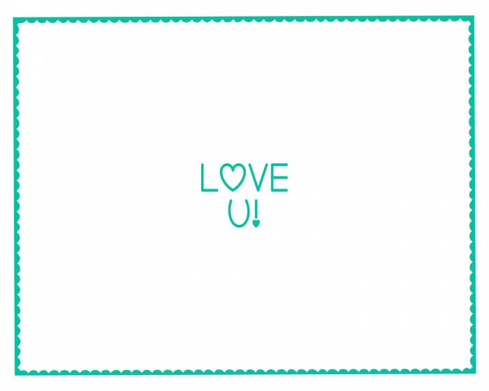 Valentine's Hand Print - LOVE YOU - Turquoise