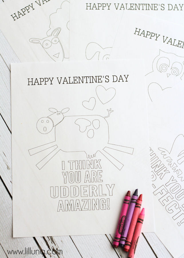 FREE Valentine's Day Coloring Pages on { lilluna.com } Fun prints the kids will love to color!!