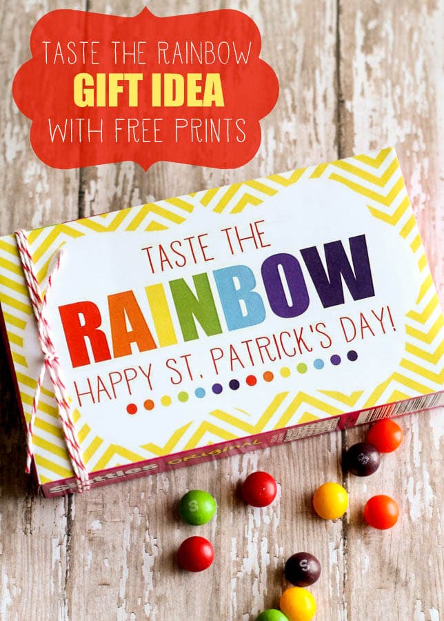 Taste the Rainbow Gift idea with FREE prints. { lilluna.com } Kids will love this colorful gift!!