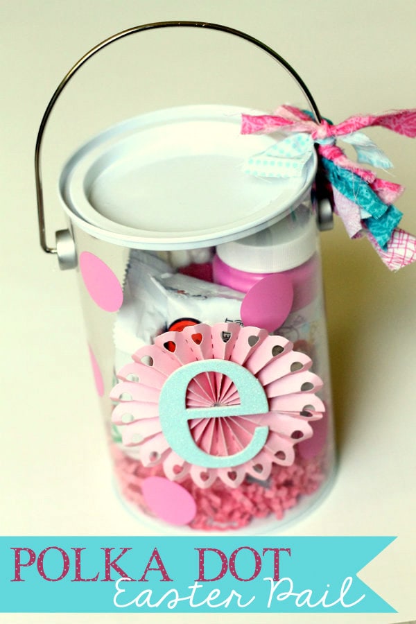 Cute and Easy Polka Dot Easter Pails with Initial { lilluna.com } Kids will love how cute these are!