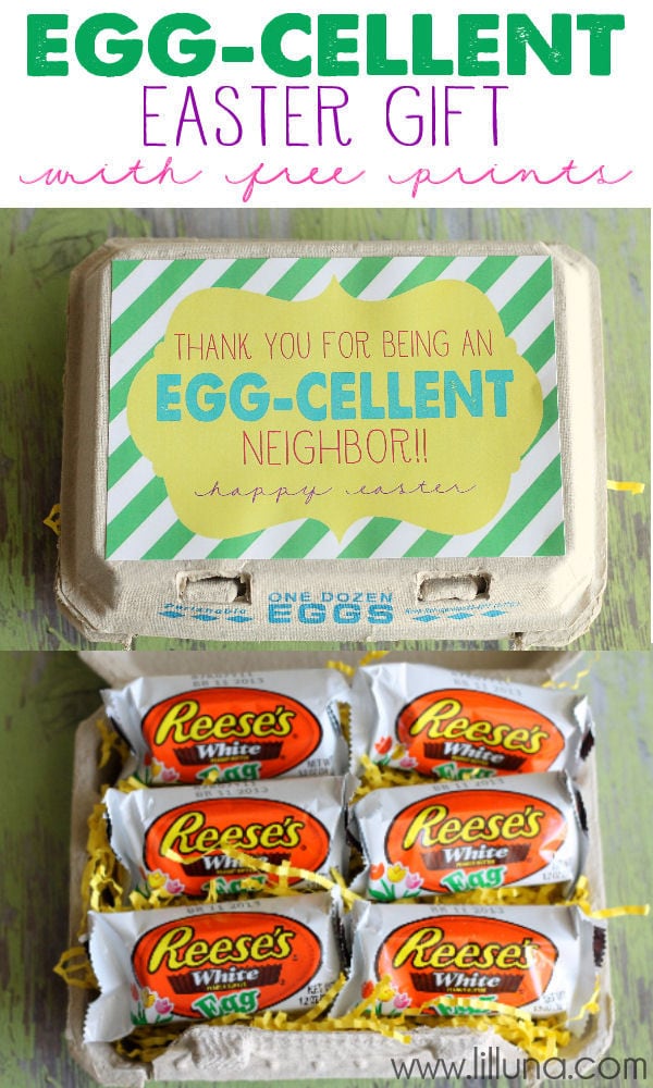 Egg-Cellent Easter Gift with Free prints for teacher, neighbor, friends, and more! { lilluna.com } 