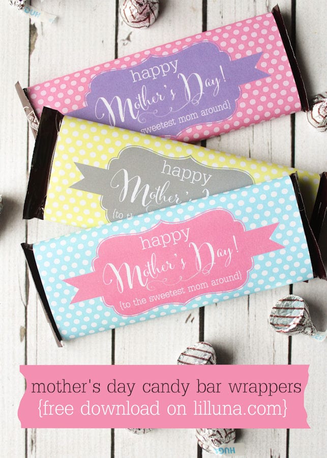 FREE Mother's Day Candy Bar Wrappers { lilluna.com } Cute and colorful wrappers to brighten any candy bar!
