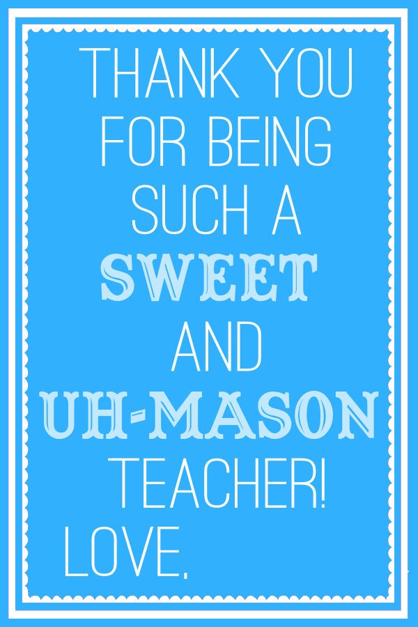 Sweet and Uh Mason Teacher Tags - Blue