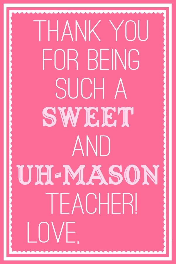 Sweet and Uh Mason Teacher Tags - Pink