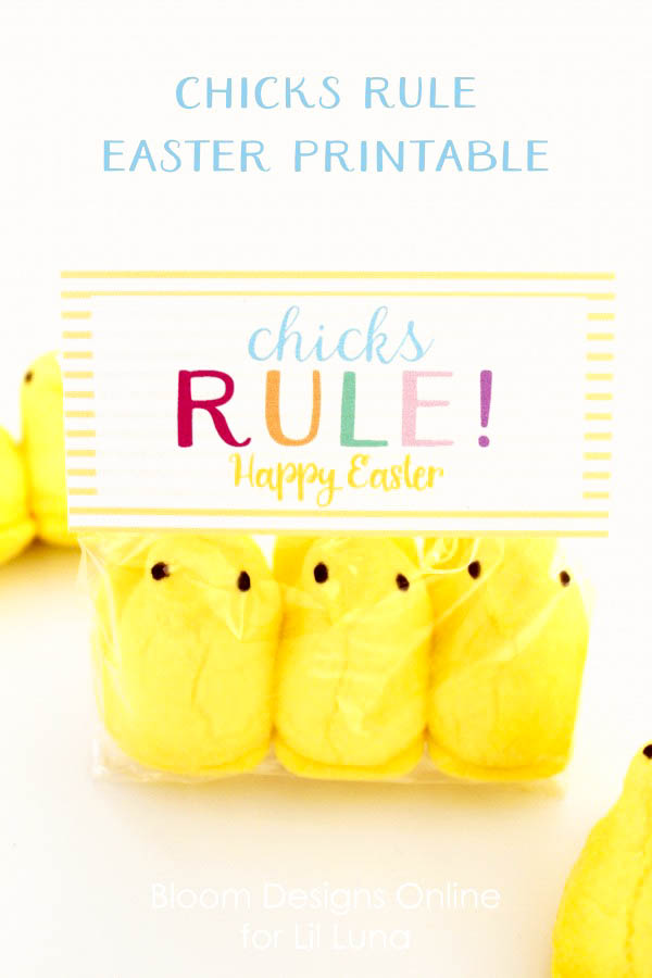 Super cute Chicks Rule Easter Printable on { lilluna.com } The perfect tag for your Easter gifts!