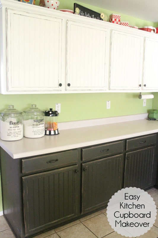 Easy Kitchen Cupboard Makeover Tutorial on { lilluna.com } Great tips to inspire your own makeover!