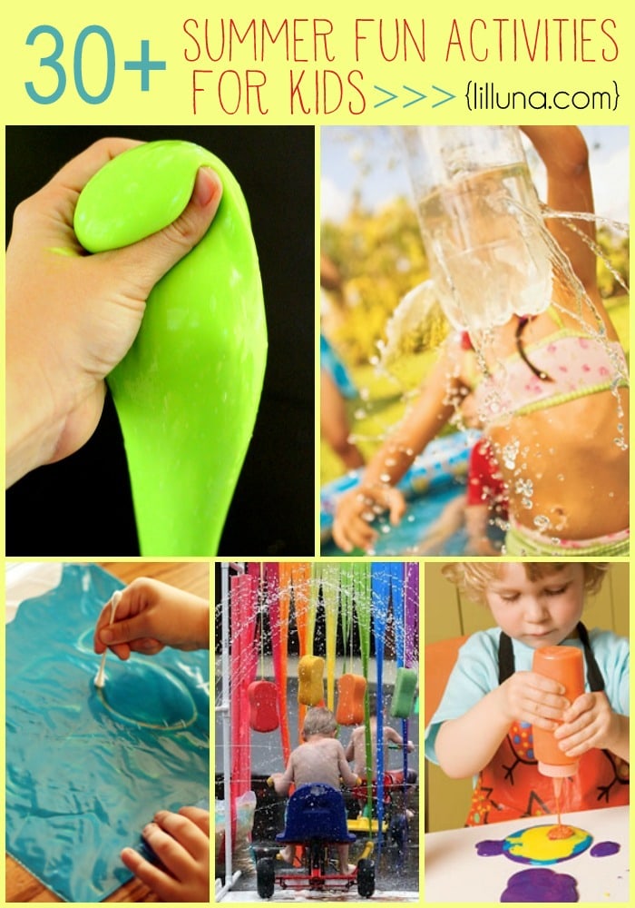 A collection of 30+ Summer Fun Activities for Kids!! Lots of great ideas to help keep those kids entertained!!