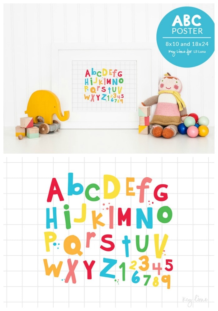 FREE ABC Poster - perfect for the play room! Download on { lilluna.com }