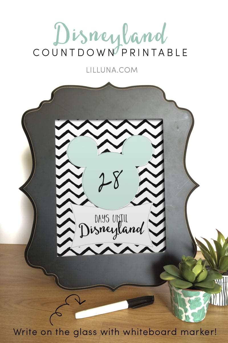 FREE Countdown to Disney Prints - for Disneyland AND Disneyworld. Head to { lilluna.com } for the free printables!