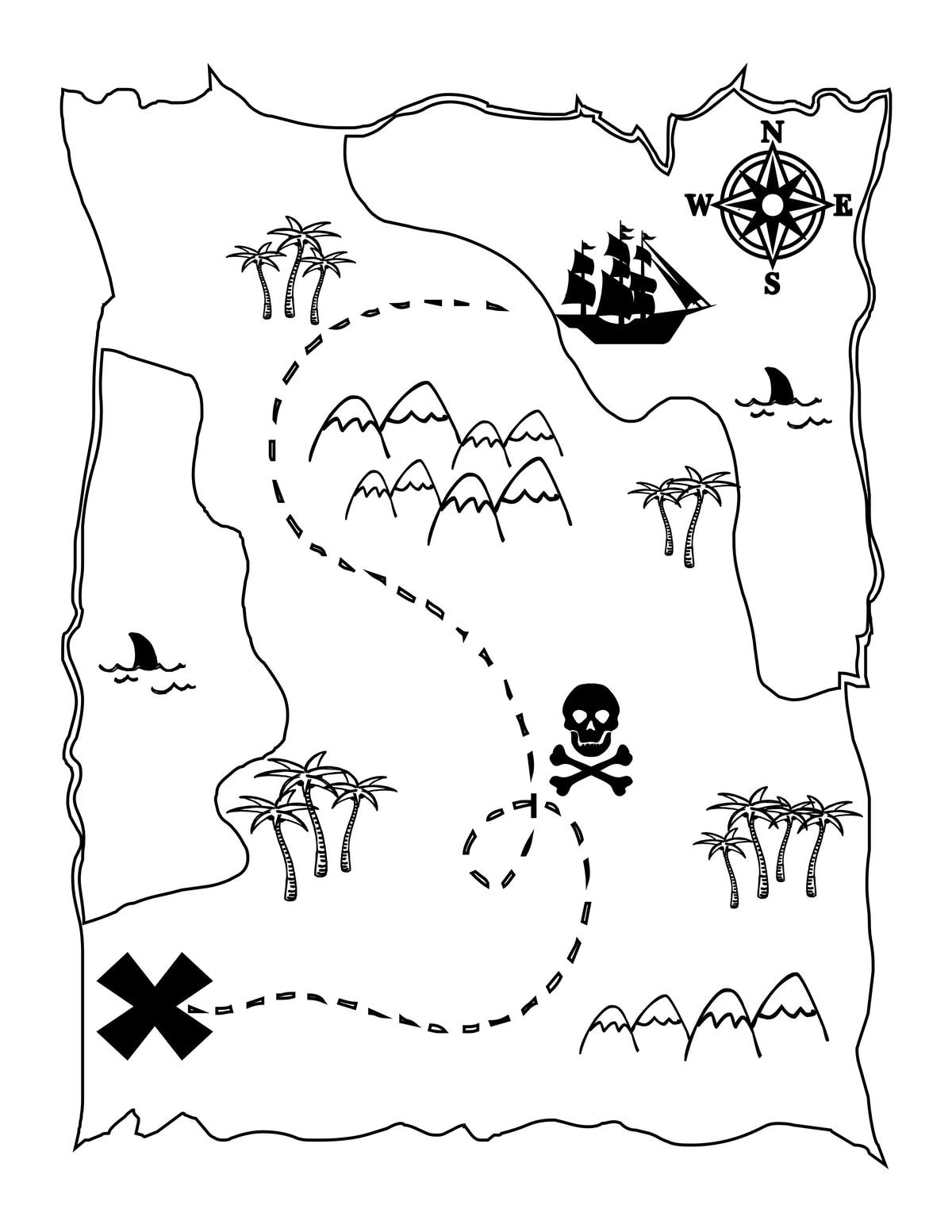 FREE Printable Pirate Map - a fun coloring page for the kids! { lilluna.com }