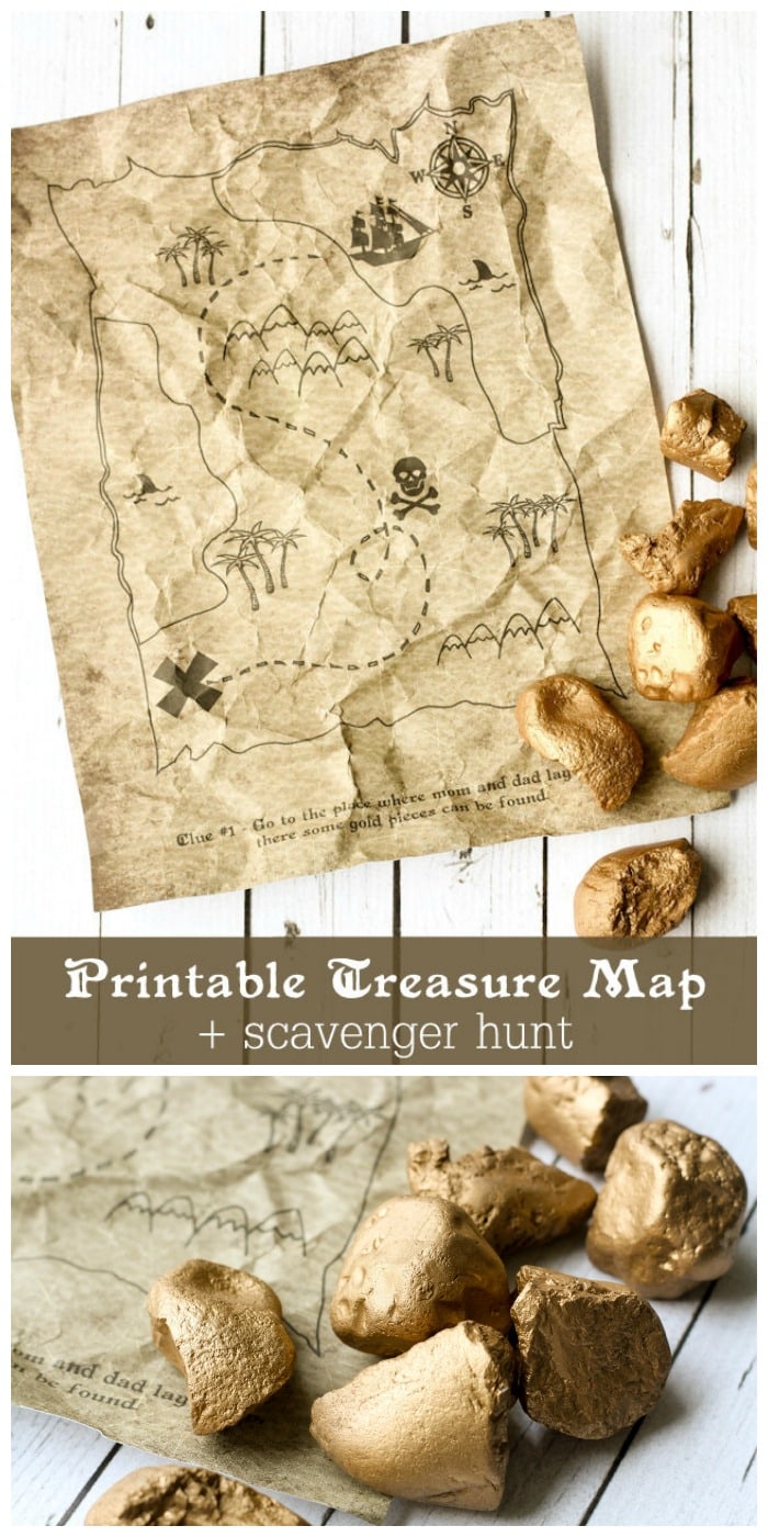 Printable Treasure Map Kids Activity - Free Coloring Pages and Scavenger Hunt { lilluna.com }