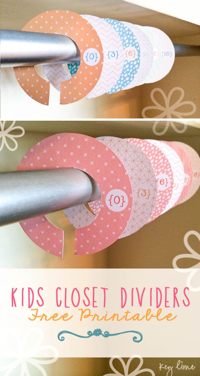 FREE Kids Closet Hanger Dividers - Printables on { lilluna.com } Such a great way to organize your closets!