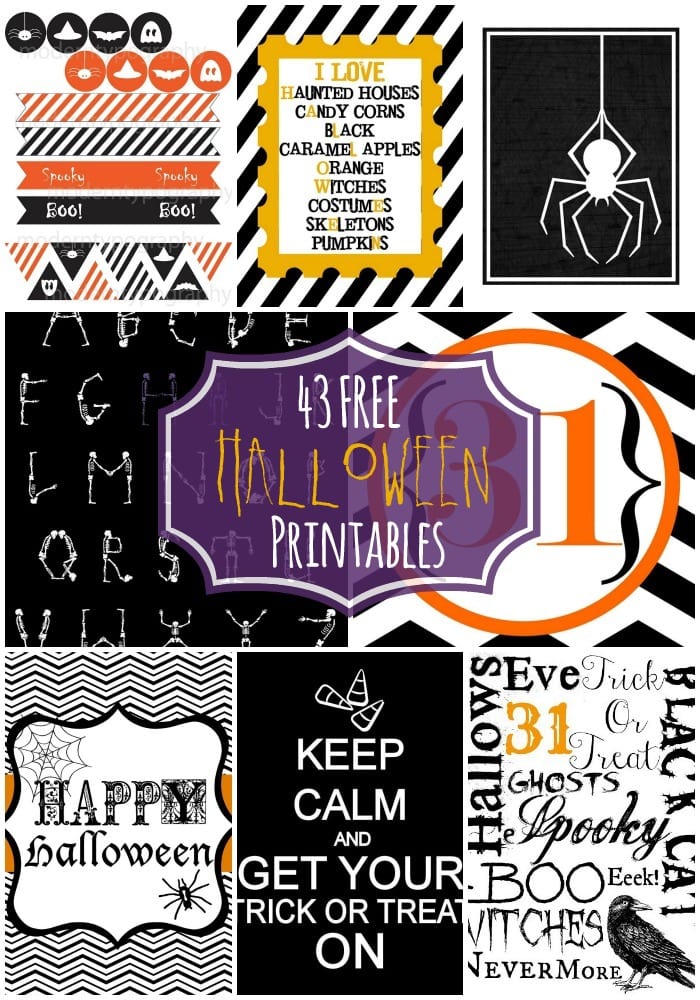 43 FREE Halloween Printables - A collection of free Halloween printables to use for decoration, party favors, etc.!! { lilluna.com }