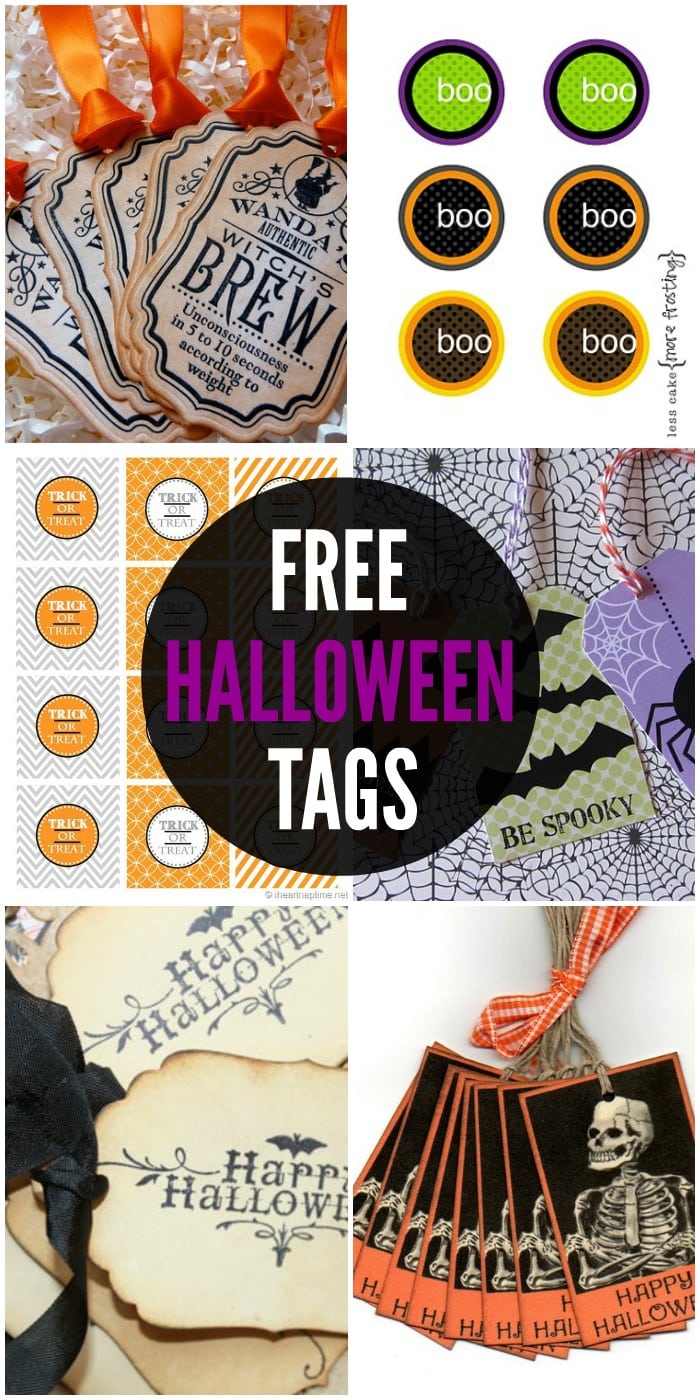 FREE Halloween Tags - a collection of free printable tags on { lilluna.com } Attach them to all your Halloween goodies and gifts!
