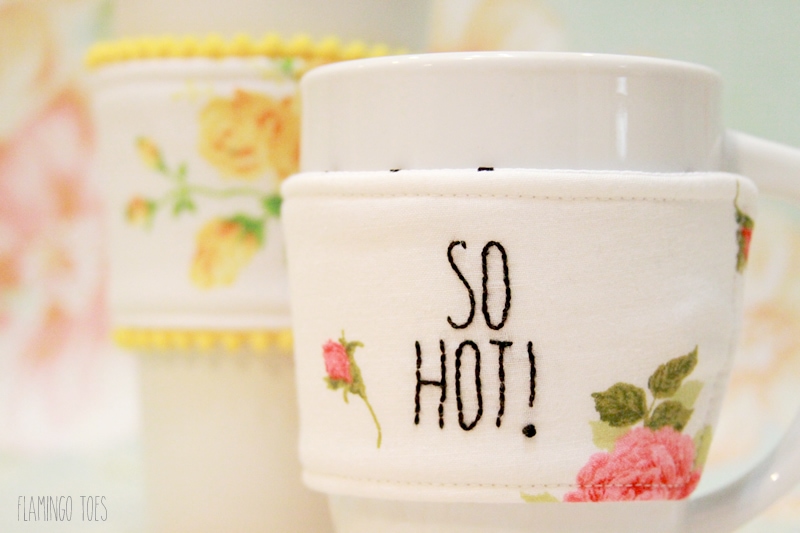 Easy and Cute Fabric Mug Cozy tutorial. This would make the perfect little gift and you can even put it with some hot chocolate!