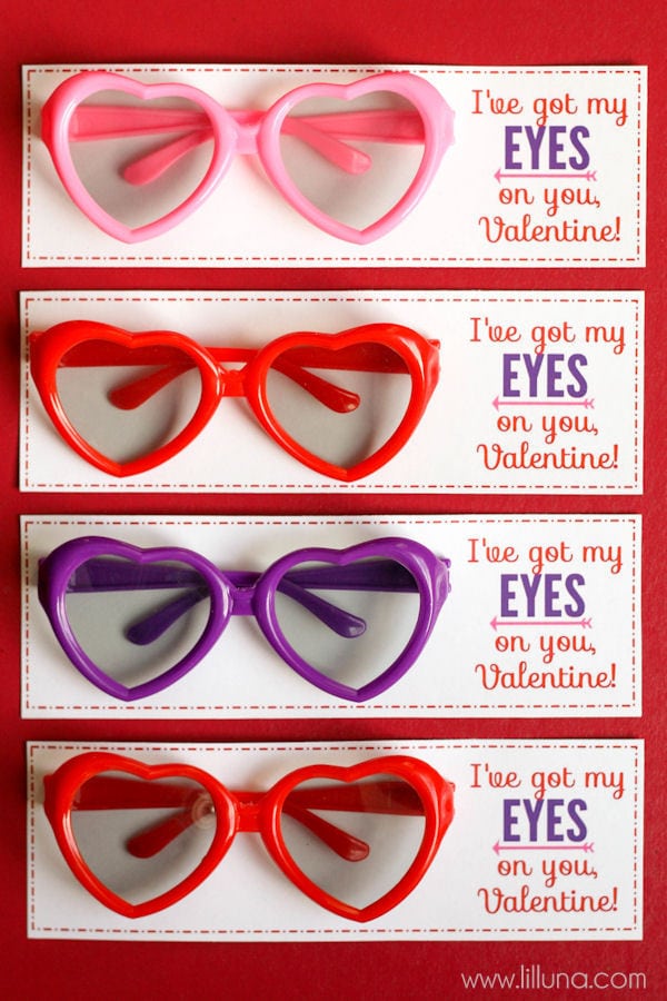 I've got my EYES on you, Valentine!! Free prints on { lilluna.com } A cute and fun treat!!