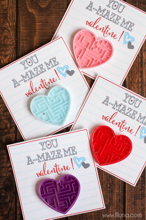 You A-MAZE Me Valentines - free prints on { lilluna.com } A cute and simple Valentine that kids will love.