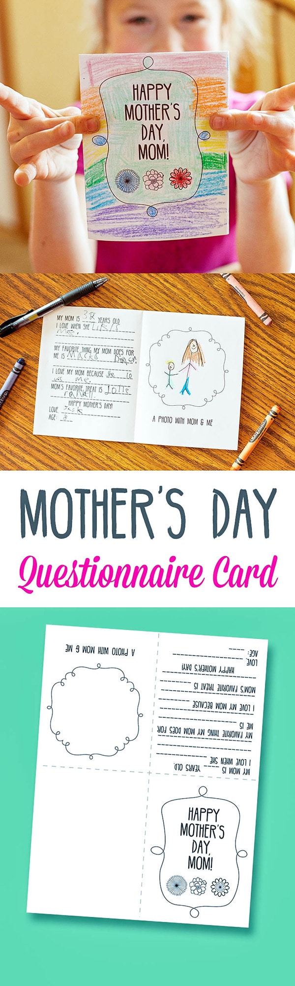 Mother's Day Questionnaire Fill-In Card Printable - cute idea for the kids to make on Mother's Day!