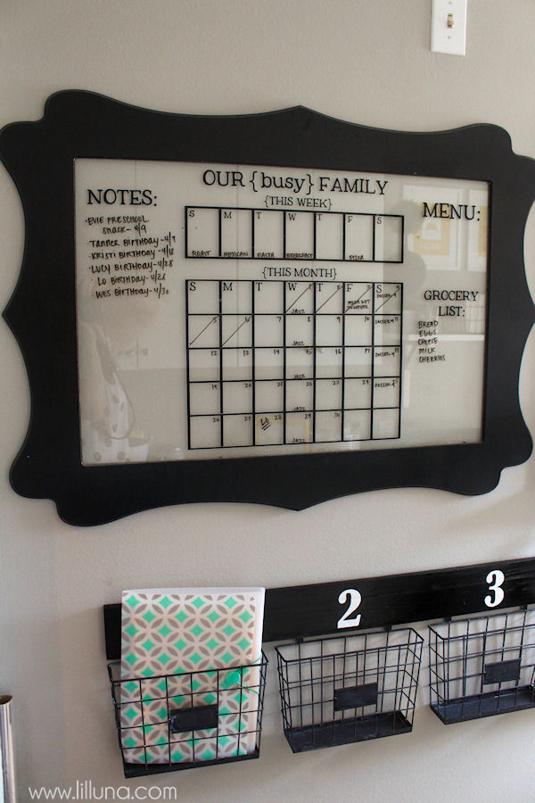 Busy Family Glass Calendar { lilluna.com }